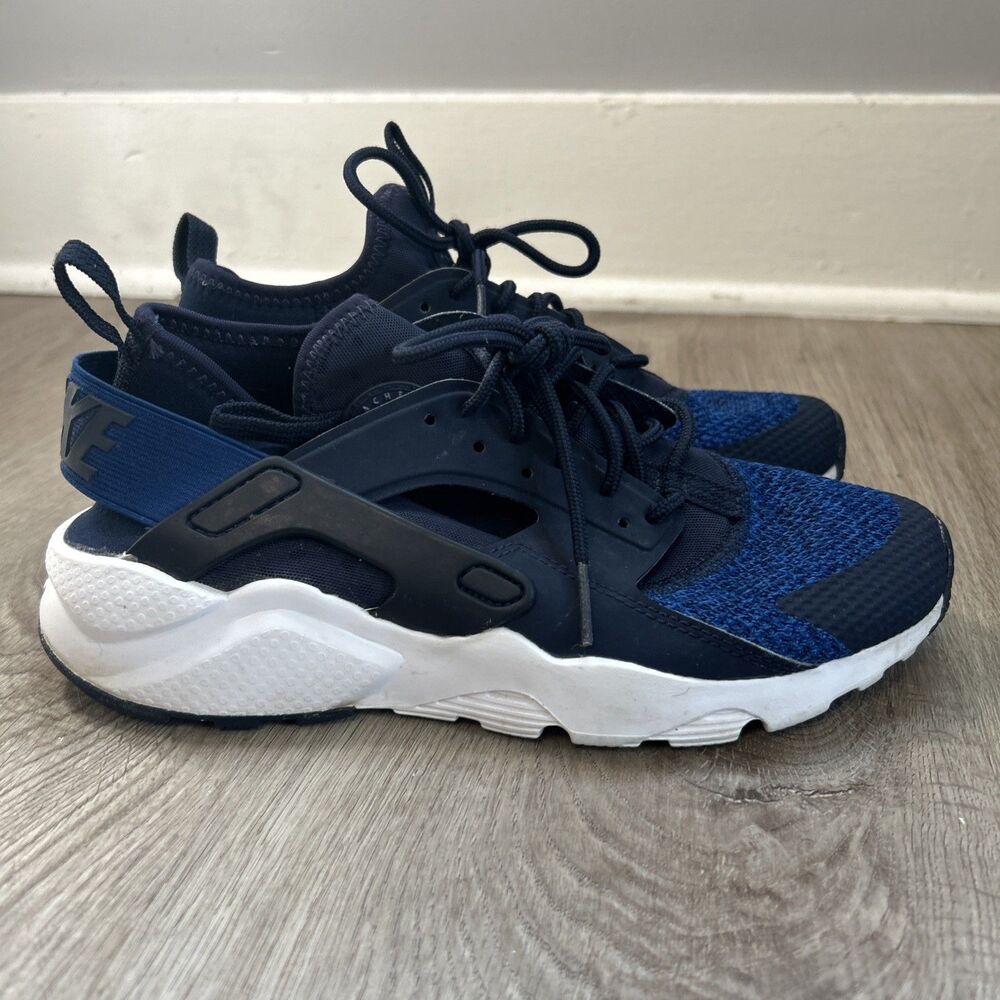 Nike Air Huarache Run Ultra GS Boys Youth 5 Shoes Blue Black Sneakers 942121-400